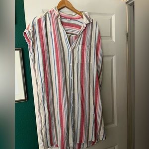 Striped Linen Button Up Dress
